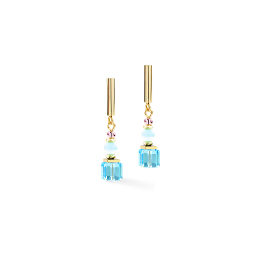 Earrings Cube Aura pastel gold