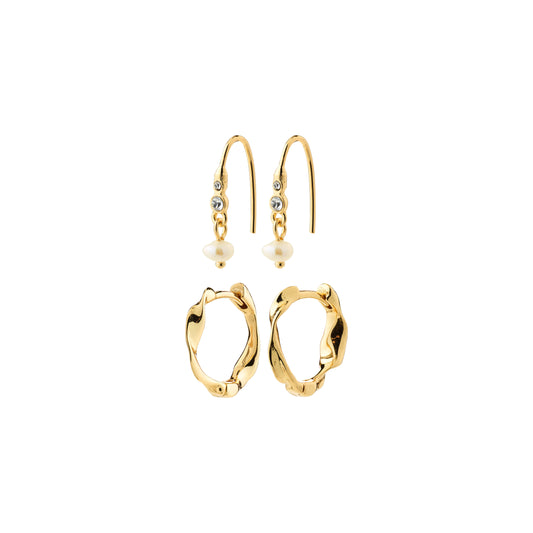 MORIN earrings 2-in-1 set, gold-plated