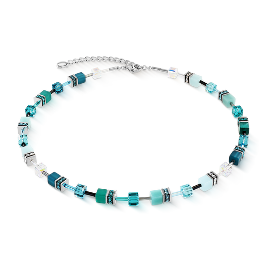 GeoCUBE® Iconic necklace Teal silver