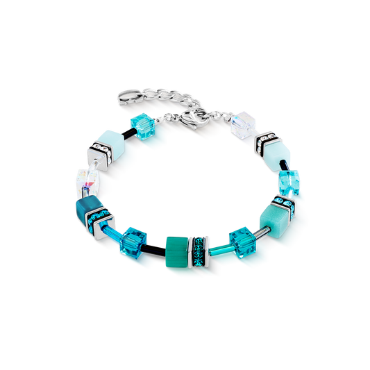 GeoCUBE® Iconic bracelet Teal silver