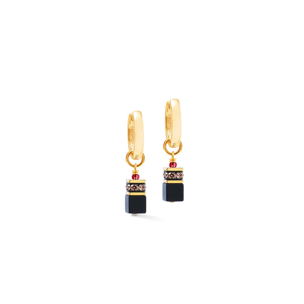 GeoCUBE® Precious Classic Hoop Earrings Ruby Noir