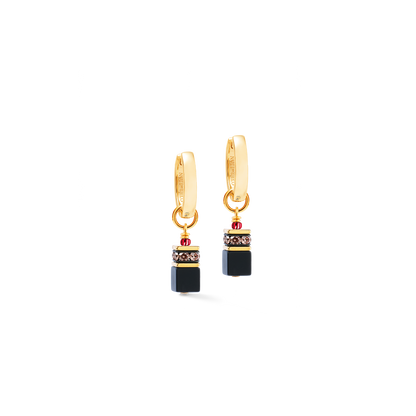 GeoCUBE® Precious Classic Hoop Earrings Ruby Noir