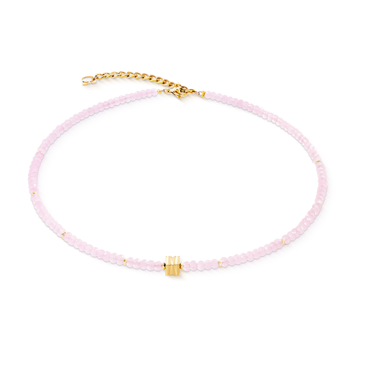 Necklace Wave Essence Pink Jade Gold