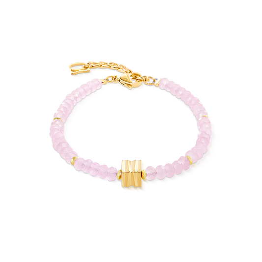 Bracelet Wave Essence Pink Jade Gold