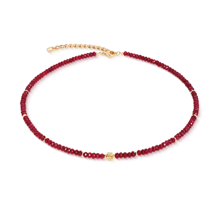 Coeur De Lion Hammered Cube Red Gold Bead Necklace