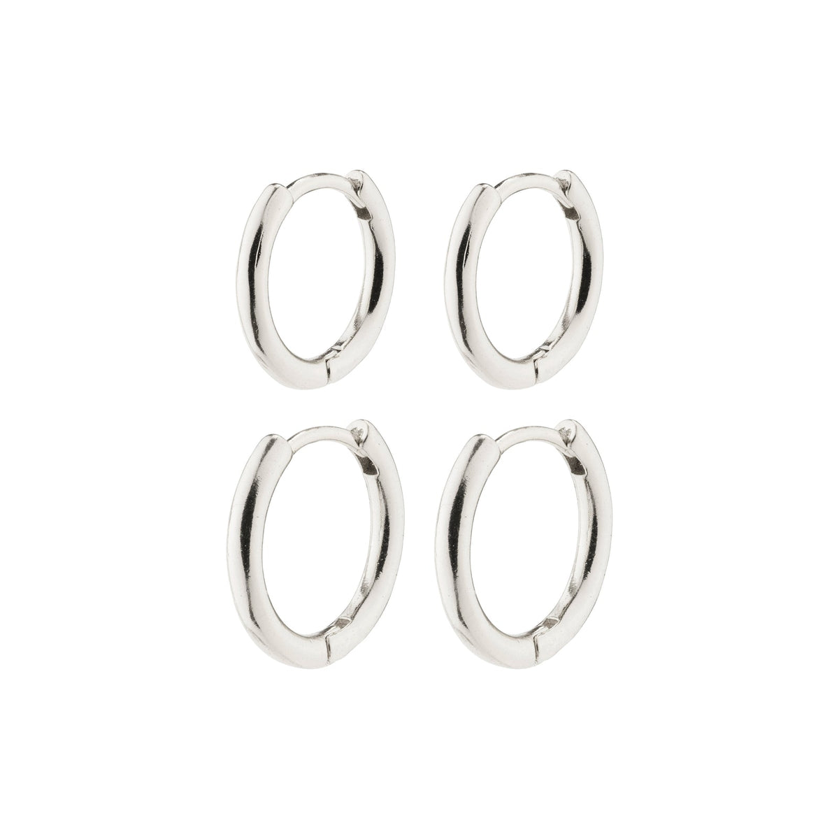LEAF 2-in-1 set huggie hoops silver-plated