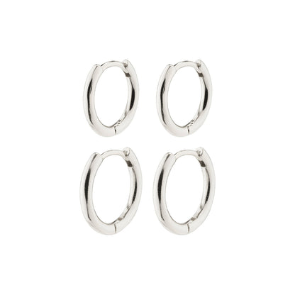 LEAF 2-in-1 set huggie hoops silver-plated