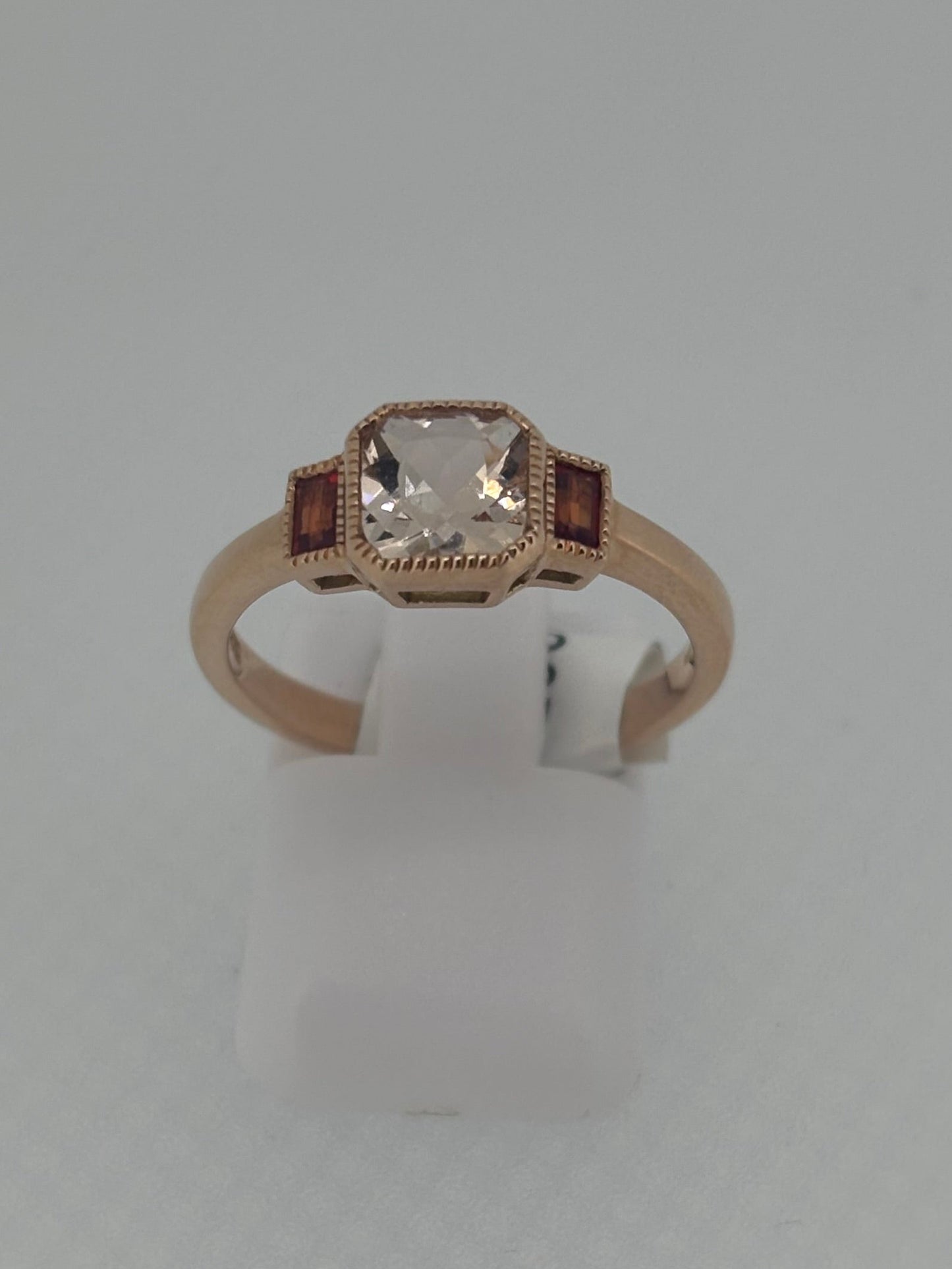 9ct Rose Gold Morganite & Orange Sapphire Ring