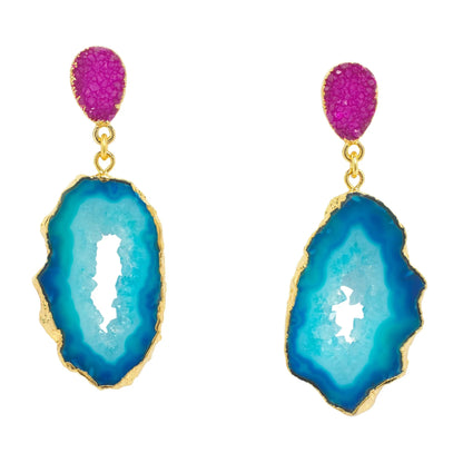 Blue Pink Agate 'African Slice'