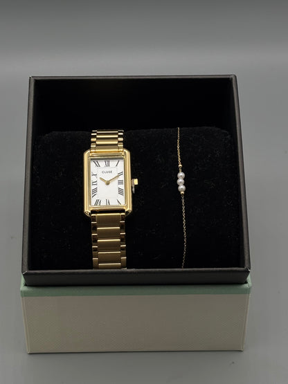 CLUSE ladies gold watch and bracelet set