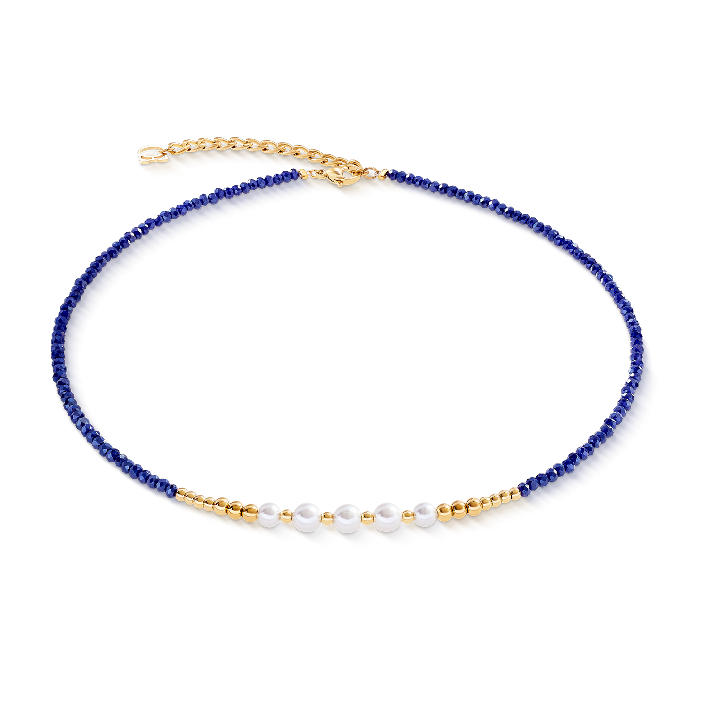 Necklace Pearl Line gold-blue