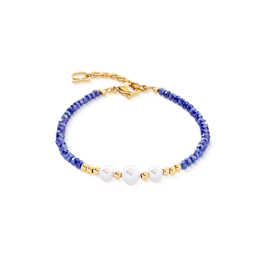 Bracelet Pearl Line gold-blue