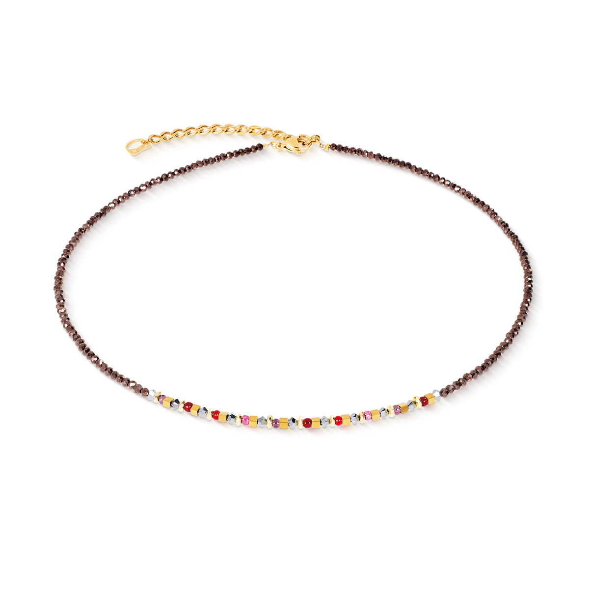 Necklace Golden Whisper brown-red