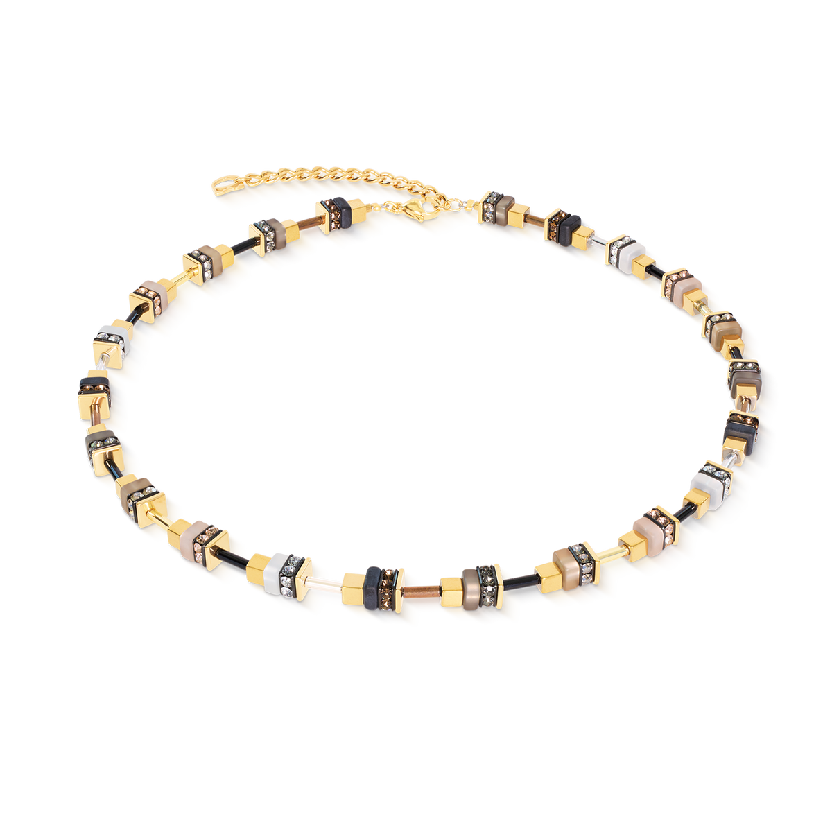 Necklace Urban Nature Cube beige-gold