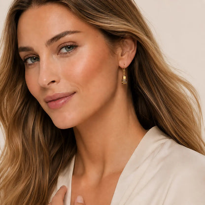 Earrings Urban Nature Cube beige-gold