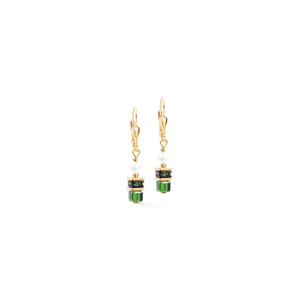 Earrings Sparkling Princess gold-emerald