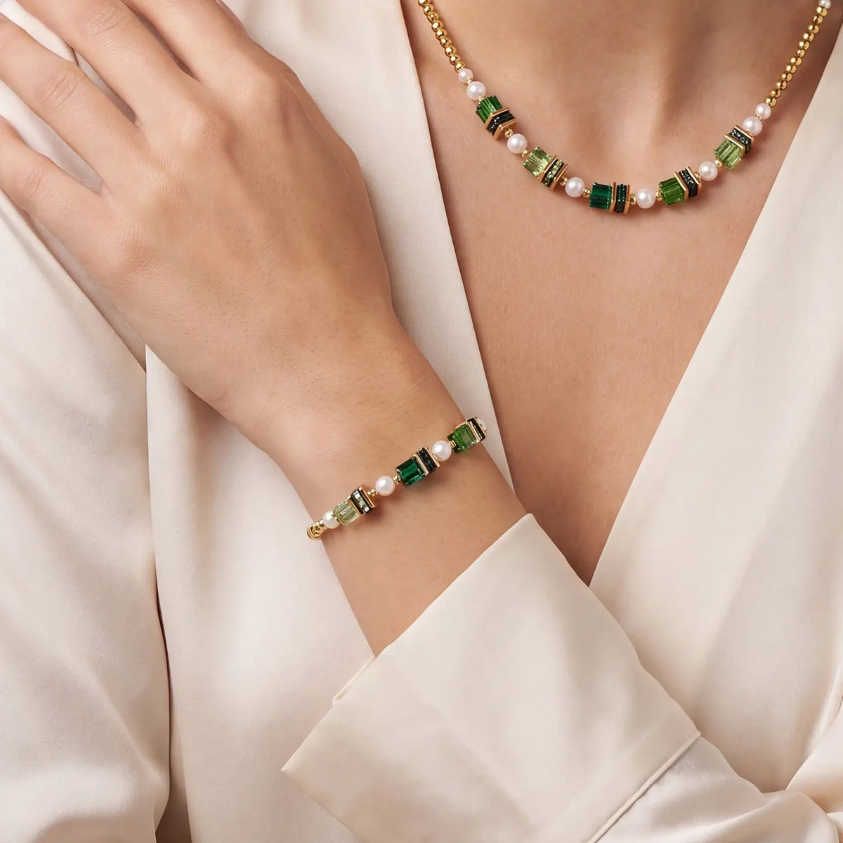 Bracelet Sparkling Princess gold-emerald