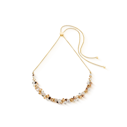 Dancing Crystals necklace gold-beige