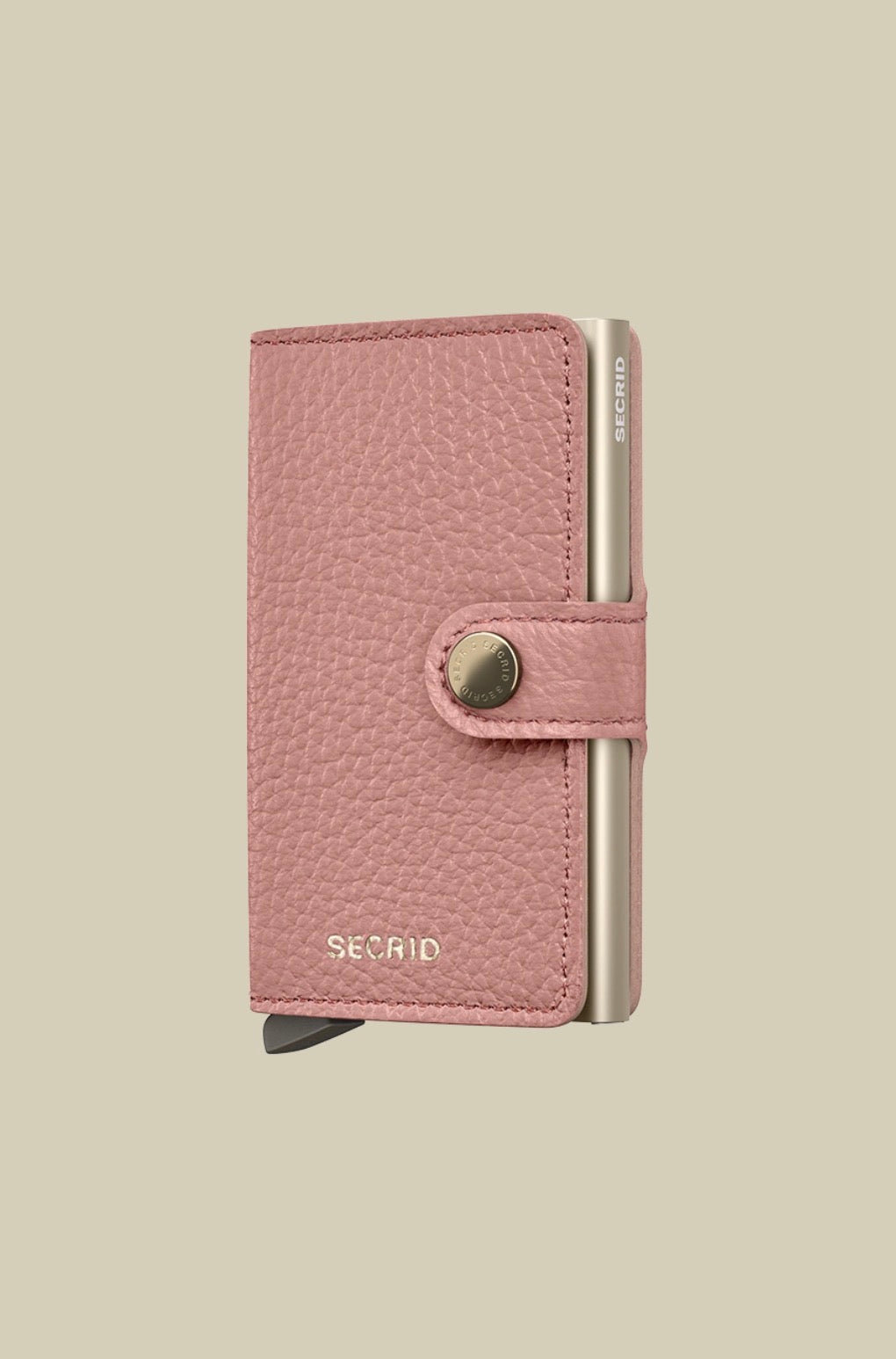 Secred mini wallet Pebble Leather- Rose