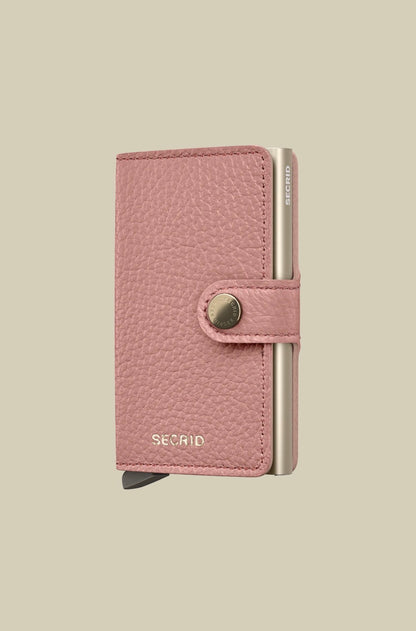 Secred mini wallet Pebble Leather- Rose