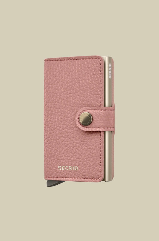 Secred mini wallet Pebble Leather- Rose