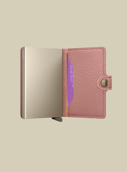 Secred mini wallet Pebble Leather- Rose