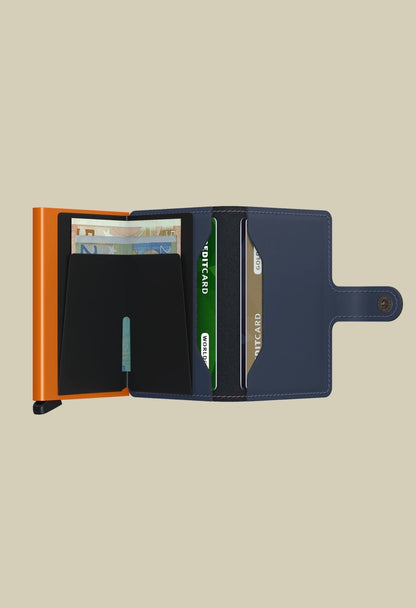 Secred mini wallet matte blue & orange