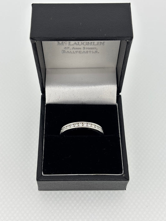 Channel-Set Diamond Ring in 9ct White Gold – Lab Grown Diamond