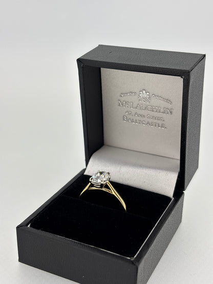 Solitaire Oval-Brilliant Cut Lab Grown Diamond - Yellow Gold
