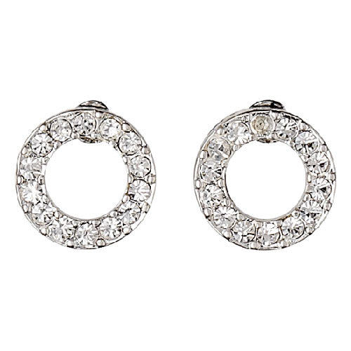 VICTORIA crystal halo earrings silver-plated