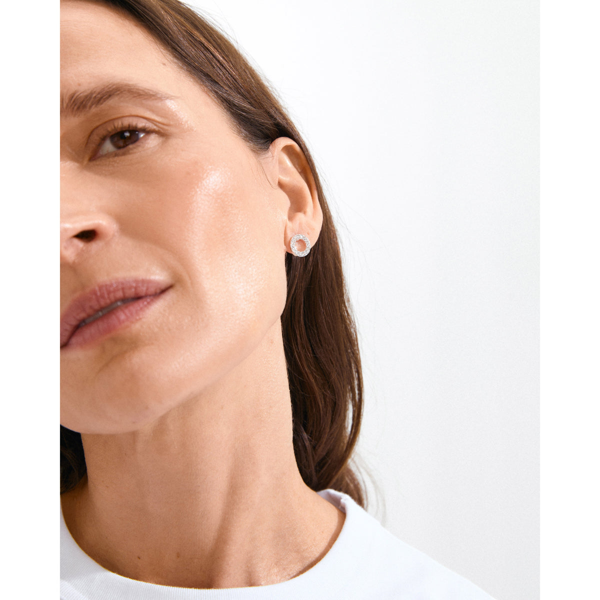 VICTORIA crystal halo earrings silver-plated