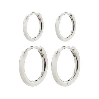 ARIELLA hoop earrings 2-in-1 set silver-plated