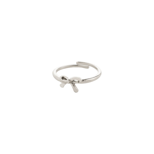 LULU bow stack ring silver-plated