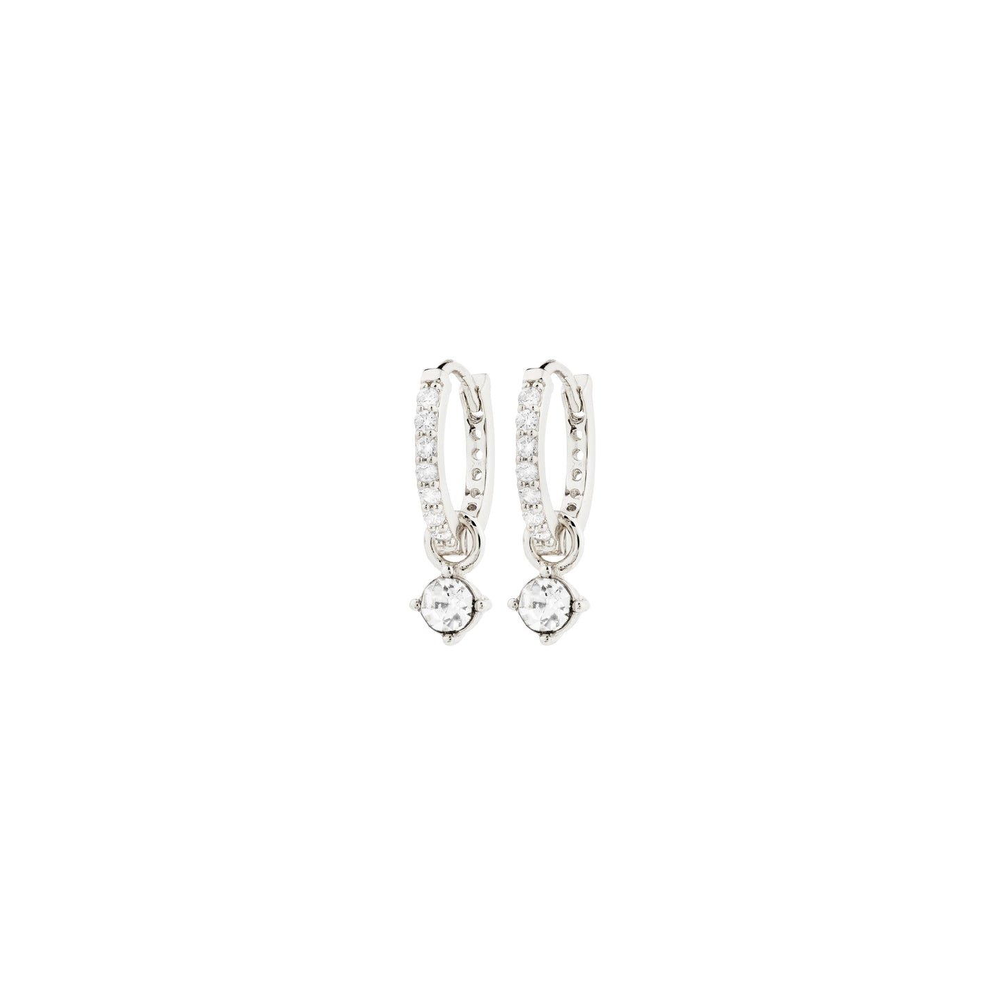 JOA crystal hoop earrings silver-plated
