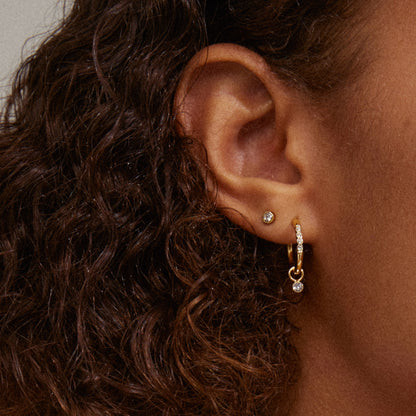 ELNA crystal earrings 2-in-1 set gold-plated