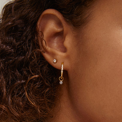 ELNA crystal earrings 2-in-1 set gold-plated