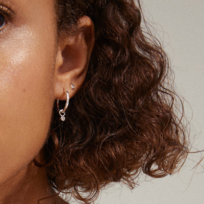 ELNA crystal earrings 2-in-1 set silver-plated