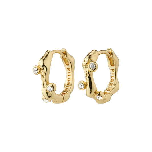 HERMIONE crystal hoop earrings gold-plated