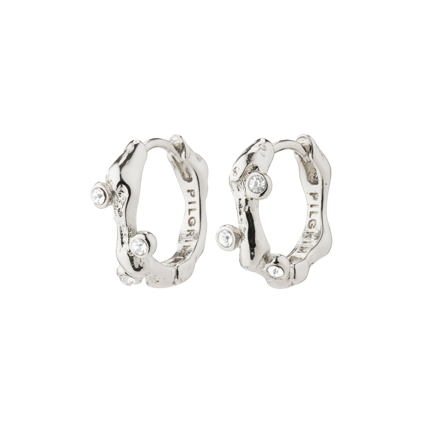 HERMIONE crystal hoop earrings silver-plated