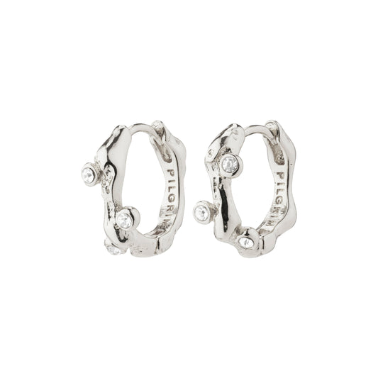 HERMIONE crystal hoop earrings silver-plated