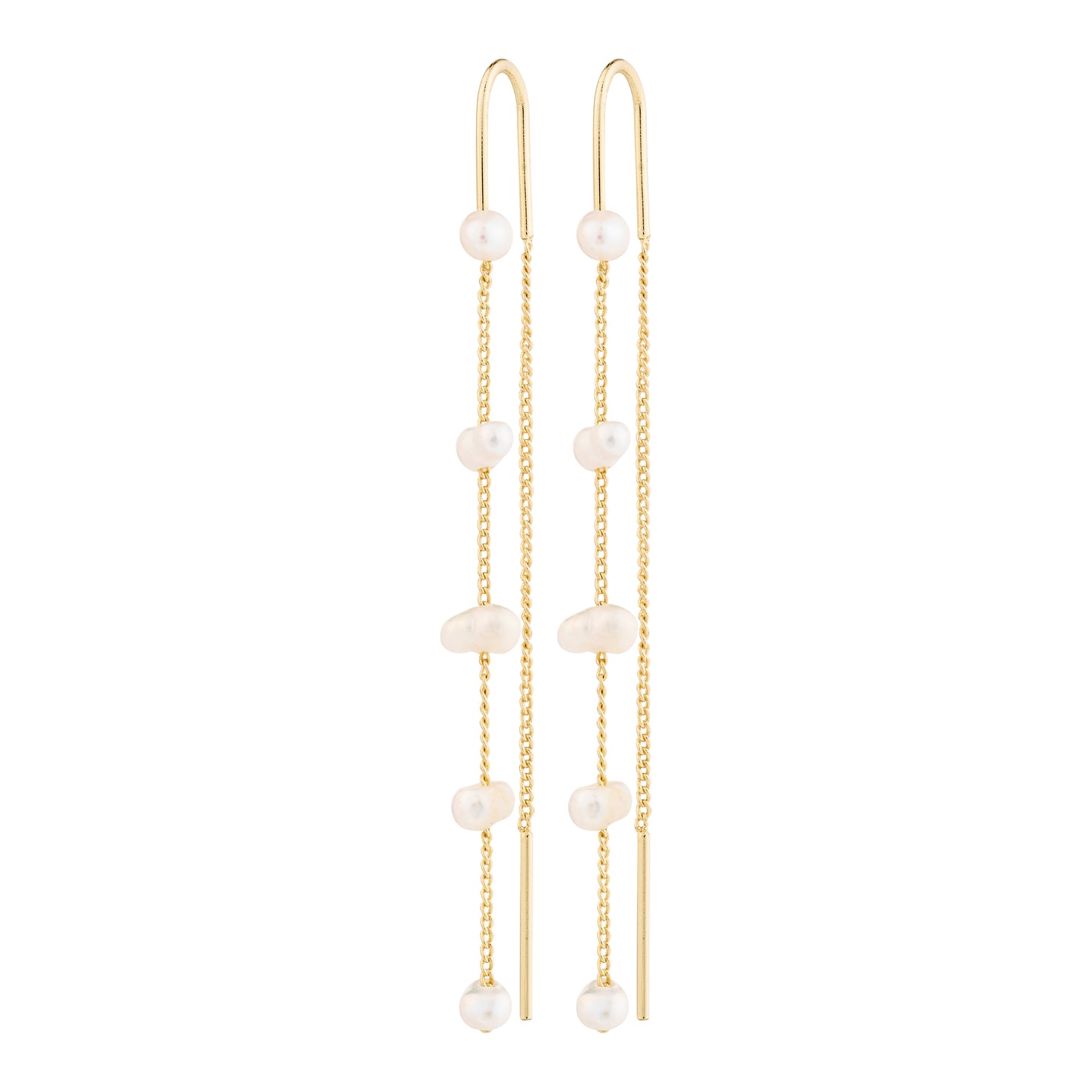 ZENAIA pearl chain earrings gold-plated