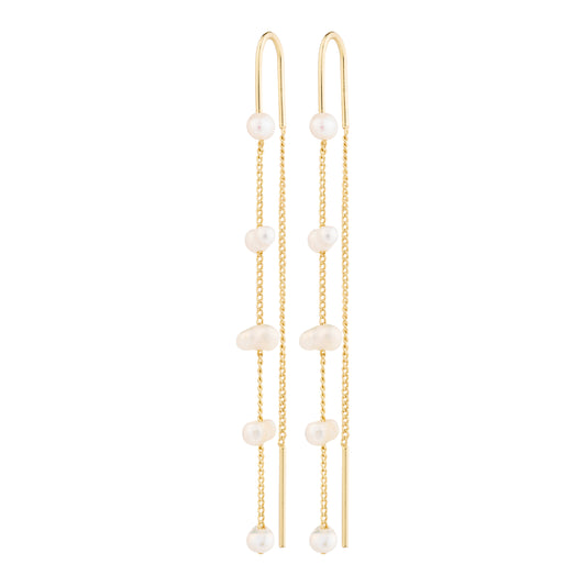 ZENAIA pearl chain earrings gold-plated