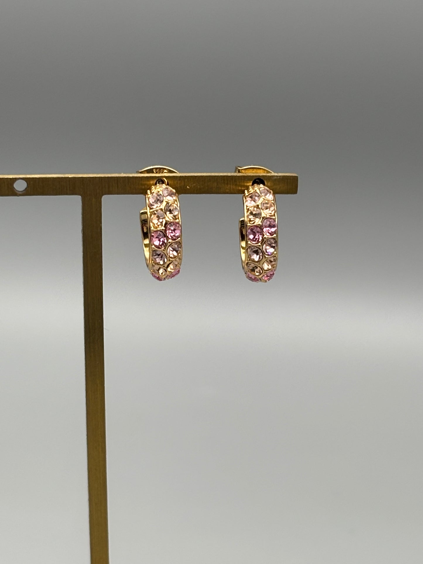Dyrberg Kern Heidi Pink Crystal Hoop Earring