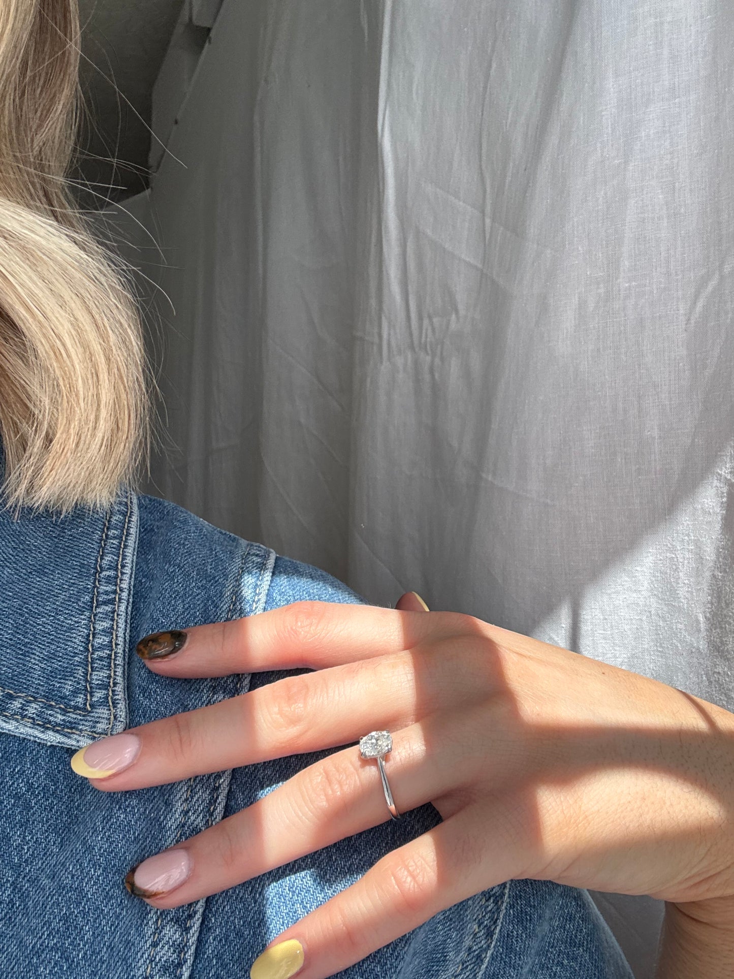 Solitaire Oval-Brilliant Cut Lab-grown Diamond Ring – Platinum band