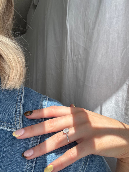 Solitaire Oval-Brilliant Cut Lab-grown Diamond Ring – Platinum band