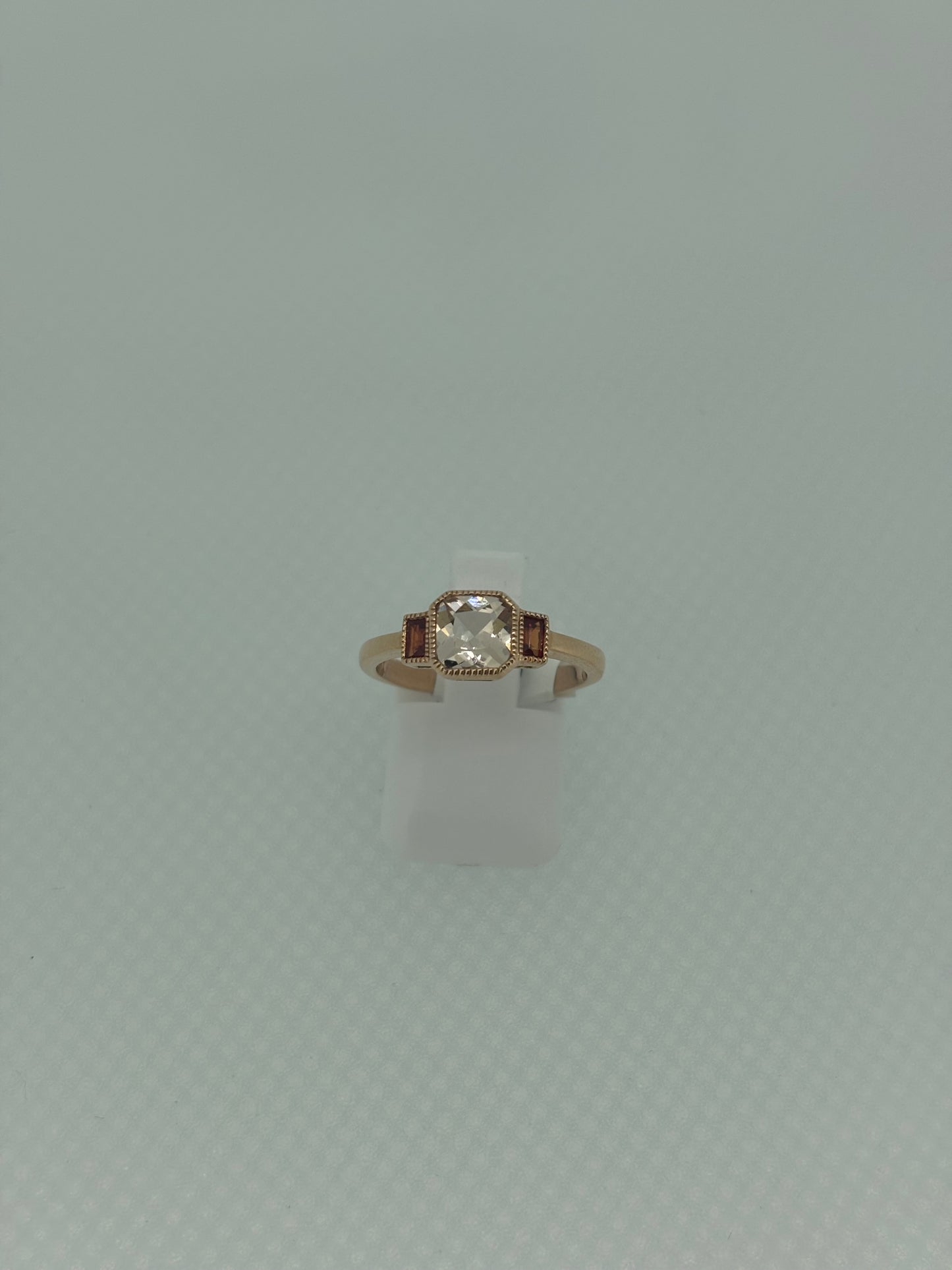 9ct Rose Gold Morganite & Orange Sapphire Ring