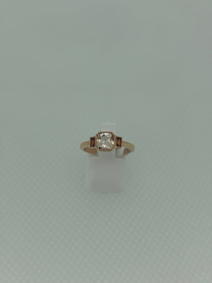 9ct Rose Gold Morganite & Orange Sapphire Ring