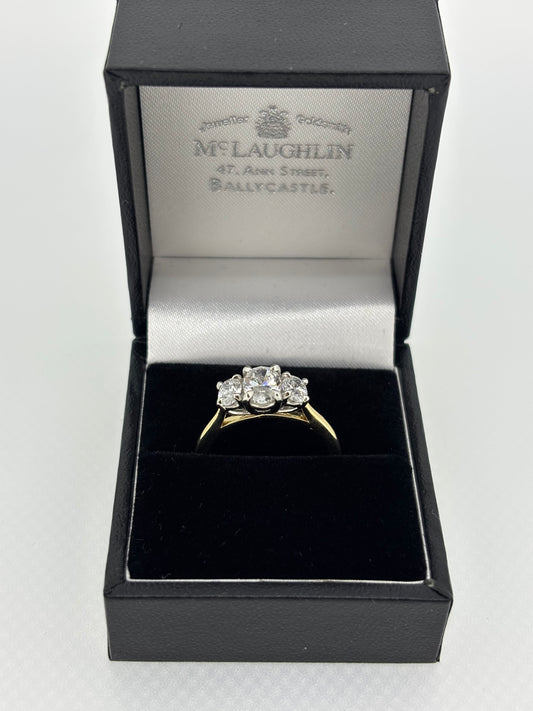 Oval Brilliant-Cut Trilogy Lab-Grown Diamond Ring in 9ct Yellow Gold