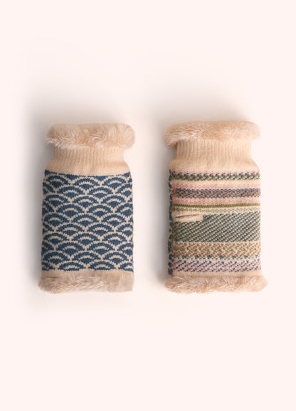 Agatha Wrist Warmers in Denim Mix