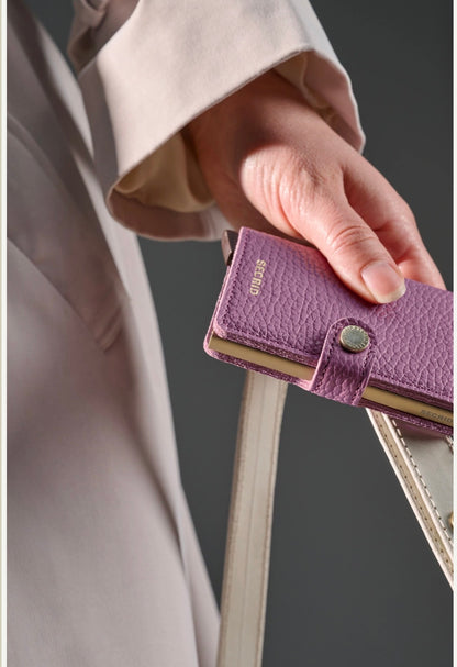 Secred mini wallet Pebble Leather- Orchid